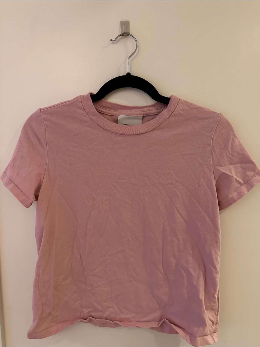 Reformation Classic Crew Cotton Tee - Pink